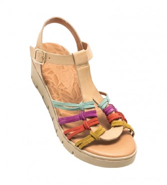 Mustang Casual Happy beige leather sandals