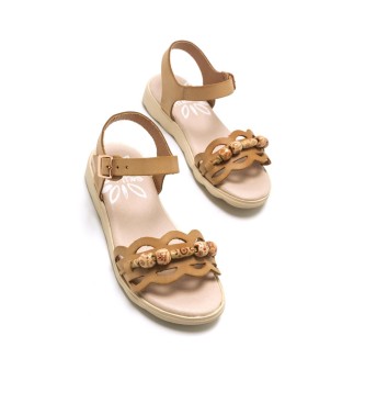 Mustang Kids Brown Casual IRIS leather sandals