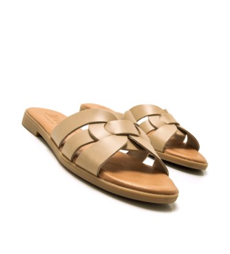 Mustang Beige Maria Leather Sandals