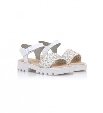 Mustang Vane white leather sandals