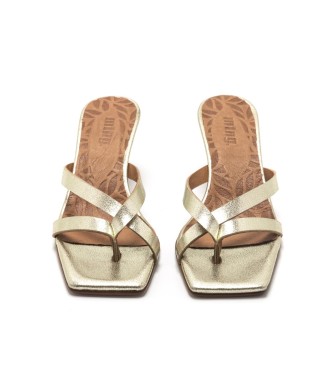 Mustang Dress leather sandals ANNIE gold
