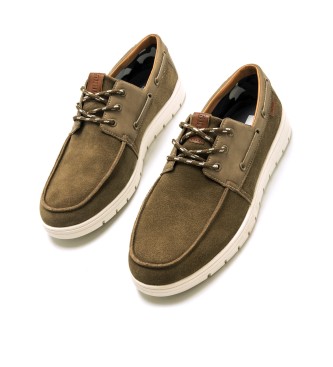 Mustang Denver leather boat shoes green