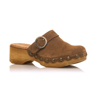 Mustang Brown Elois Leather Clogs