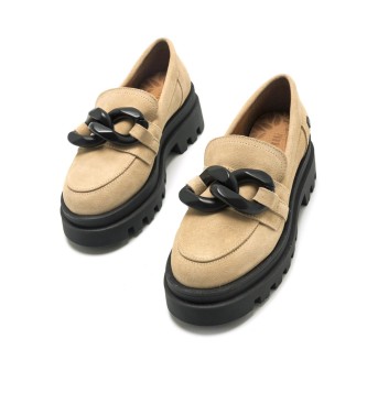 Mustang Beige Kelly leather loafers