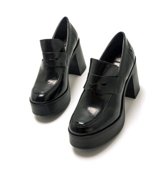Mustang Zapatos de Piel Sixties negro -Altura tacn 8cm-
