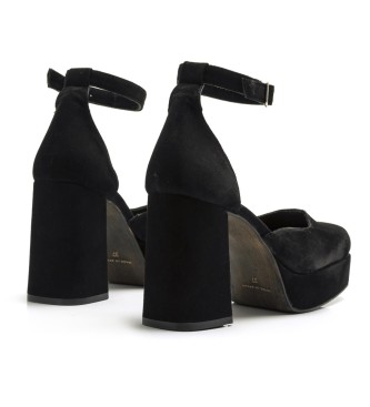 Mustang Zapatos de piel Jacqueline Negro -Altura tacón 9,5cm-