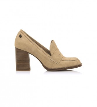 Mustang Violette Beige leather shoes -Heel height 5cm