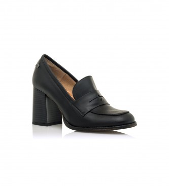 Mustang Violette black leather shoes -Heel height 7cm