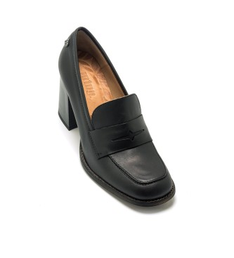 Mustang Violette black leather shoes -Heel height 7cm