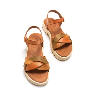 MTNG KIDS Brown Vane Leather Sandals