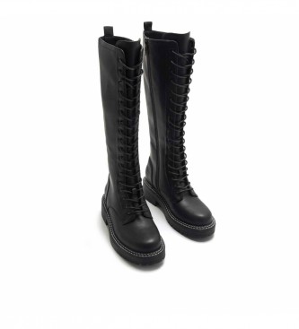 Mustang Black military high boots