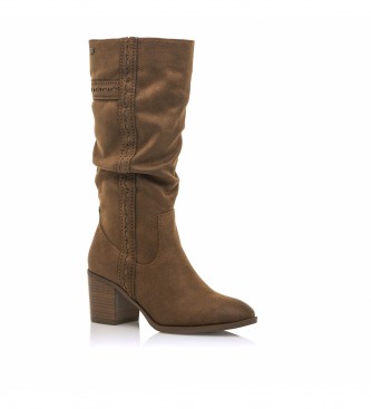 Mustang Brown Cowboy Boots -Heel height 8cm