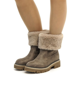 Mustang Doris Low taupe ankle boots
