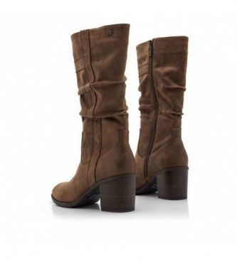 Mustang Brown Miriana High boots - Height 7cm heel -
