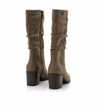 Mustang Brown Miriana High boots - Heel height 7cm
