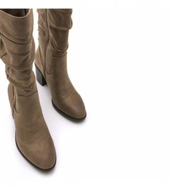 Mustang Brown Miriana High boots - Heel height 7cm