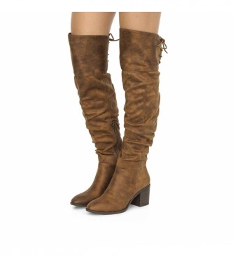 Mustang Brown Miriana boots - Heel height 7cm