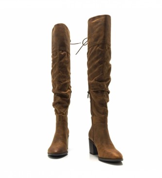 Mustang Brown Miriana boots - Heel height 7cm