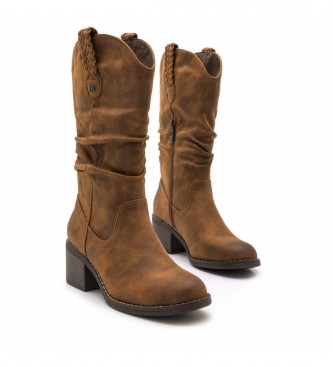 Mustang Brown Perseah H boots - Heel height 5.7cm