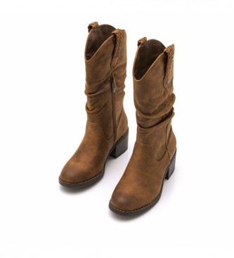 Mustang Brown Perseah H boots - Heel height 5.7cm