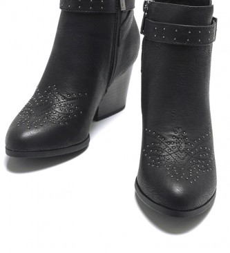 Mustang Botines de piel Palix negro -Altura tacón: 6cm- - Tienda Esdemarca  moda, calzado y complementos - zapatos de marca y zapatillas de marca