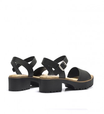 Mustang Schwarze Plexiglas-Sandalen -Plateau-Fersenhhe: 6 cm