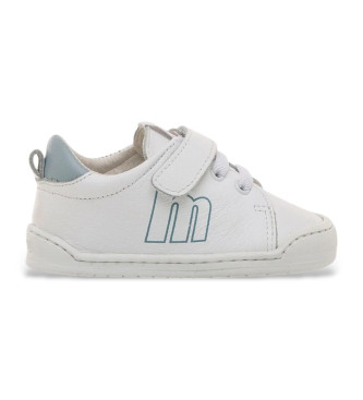 Mustang Kids Baby White Leather Sneakers