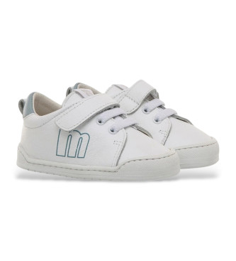 Mustang Kids Baby White Leather Sneakers