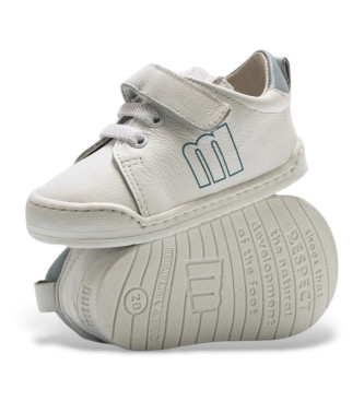 Mustang Kids Baby White Leather Sneakers