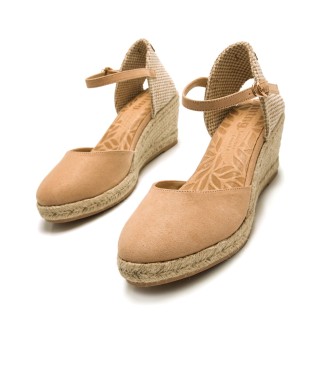 Mustang Beige Austen Wedge Sandals