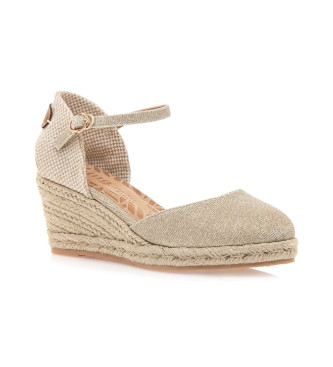 MTNG Gold Austen Wedge Sandals