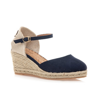 Mustang Navy Austen Wedge Sandals