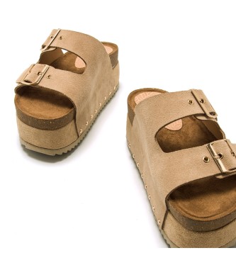 MTNG Sandalias de piel Everly beige