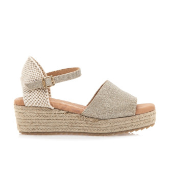 MTNG Gold wedge sandals