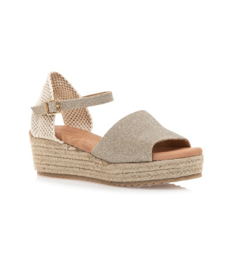 MTNG Gold wedge sandals