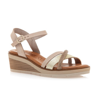 MTNG Sandali con zeppa 54556 beige, oro