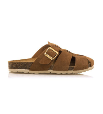 Mustang Brown Liliane Leather Sandals