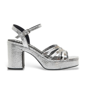 MTNG Britt silver heel sandals