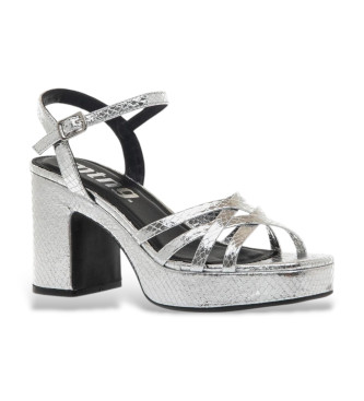 MTNG Britt silver heel sandals