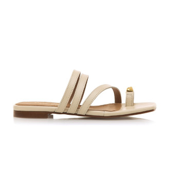 Mustang Necane Beige leather sandals