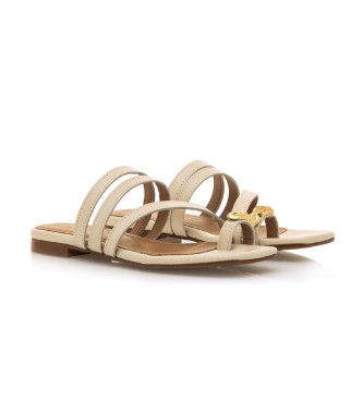 Mustang Necane Beige leather sandals
