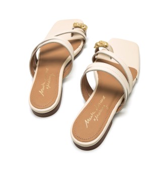 Mustang Necane Beige leather sandals