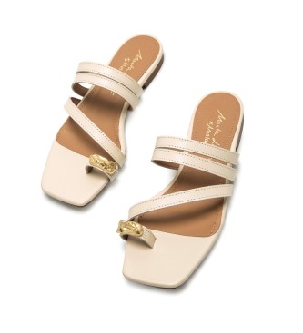 Mustang Necane Beige leather sandals