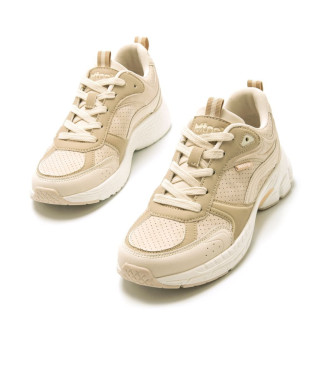 Mustang Turnschuhe Daddy beige -Hhe Keil 4,5cm