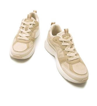 Mustang Turnschuhe Daddy beige -Hhe Keil 4,5cm