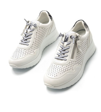 Mustang Sneakers in lana bianca -Altezza zeppa 4,5cm-