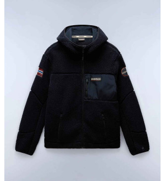 Napapijri Yupik Hooded Zip-up Fleece Sweatshirt black