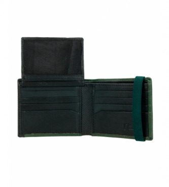 National Geographic Volcano leather wallet black, green -1,5x11x9cm-