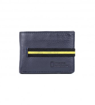 National Geographic Leather wallet Jupiter Blue -2x10.5x8cm