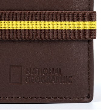 National Geographic Portefeuille en cuir Jupiter brun -2x11x9cm